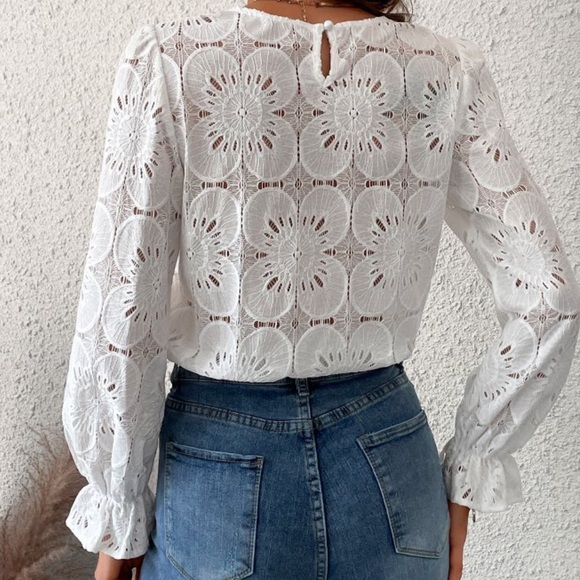 NWT Cupshe Women’s Long Sleeve Embroidered Blouse - Picture 3 of 7